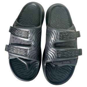 Hoka One One Ora Luxe Recovery Slides Sandals Black Size Women's 10